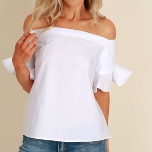 Off shoulder white blouse. NWOT